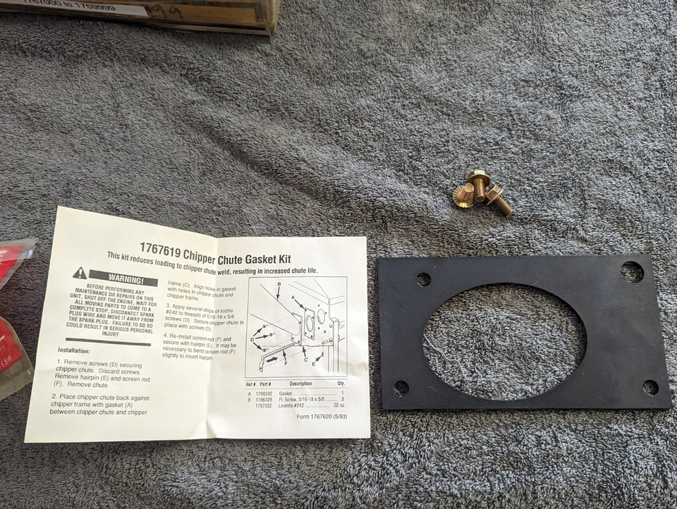 Новый комплект прокладок для дробилки дерева Troy-Bilt 788019 - Изображение 1 из 4