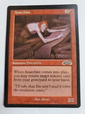 MTG Magic The Gathering Card Anarchist Summon Townsfolk red Exodus - Image 1 of 2