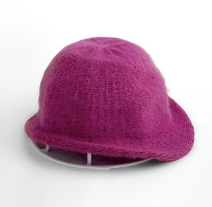 Vintage Angora Blend Hat Pink Fuzzy Wool Brimmed Made in Italy - Picture 1 of 6