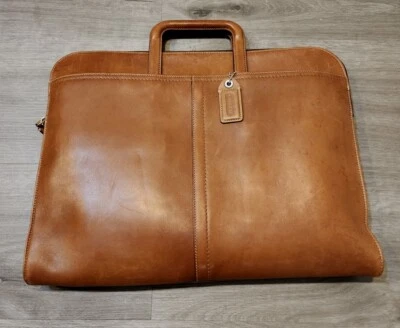 Antiga Bolsa Coach Maleta Anexo Portfólio Laptop Couro Marrom Soberbo H05S-5A04 - Imagem 1 de 4