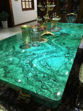 Malachite Stone Dining Center Table Kitchen Slab Gemstone Cafeteria Counter Deco