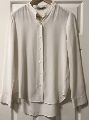 Jac+Jack Cream Silk Shirt Size S - image 1 of 4