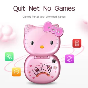 Unlocked Hello Kitty K688 Flip Cute Lovely Small Mini Phone For Women kids gifts - Picture 1 of 24