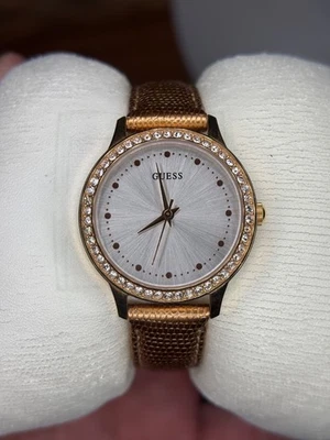 Guess Women’s Gold-Tone Crystal Bezel Watch – Model U1079L3 - Image 1 of 4