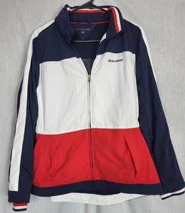 Vintage 90er Tommy Hilfiger Windbreaker Damen M Jacke Hideaway Kapuze Y2K Stylin - Bild 1 von 9