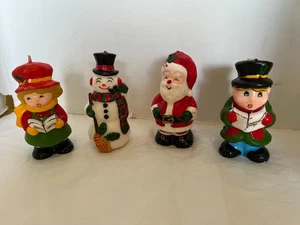 VTG  Lot 4  Interpur 5" Christmas Candles; Carolers SANTA Snowman - Picture 1 of 2