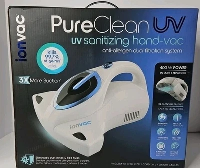 Ionvac UV PureClean Hand-Vac Handheld Vacuum w/UV Sanitizing Light - NEW - Image 1 of 3