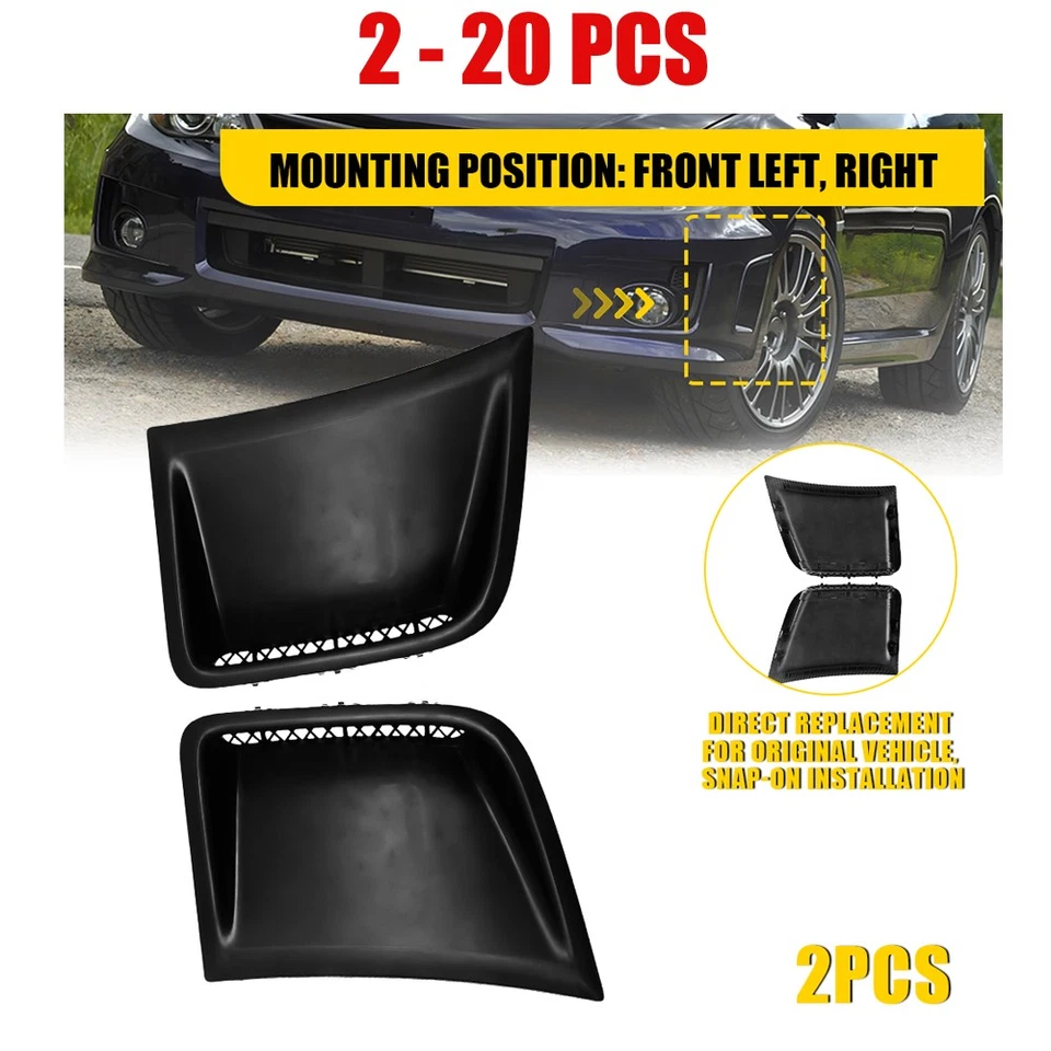 Cubierta de ventilación de admisión de aire delantera negra 2-20X apta para Subaru Impreza WRX 2008-2014 Foto 1 de 4