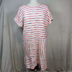Lou & Grey Größe Large Neon mehrfarbig gestreift Frottee Kleid Freizeit Boho Strand Cover - Bild 1 von 11