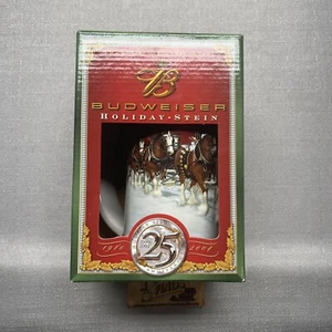 Budweiser Holiday Stein 2004 25th anniversary CS608 Clydesdale original w/ box - Picture 1 of 16