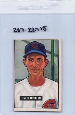 1951 Bowman #287 Jim Blackburn Reds VG/EX 51B287-22715-1 - Image 1 of 2