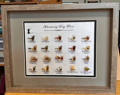 20 Framed & Mounted, Precision-Tied, Hairwing Dry Flies - In 14"x12"  Shadow Box - Image 1 of 4