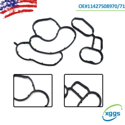 2x Sello de junta de carcasa de filtro de enfriador de aceite para BMW 128I 328I 135I 328XI 528I 530XI Foto 1 de 4