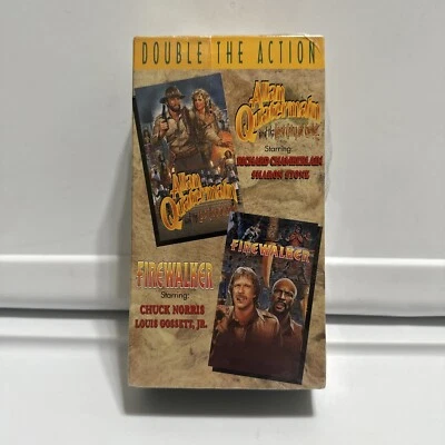 Chuck Norris Firewalker VHS Movie 2 Pack Alan Quatermain Vintage 1980s Sealed - Image 1 of 4