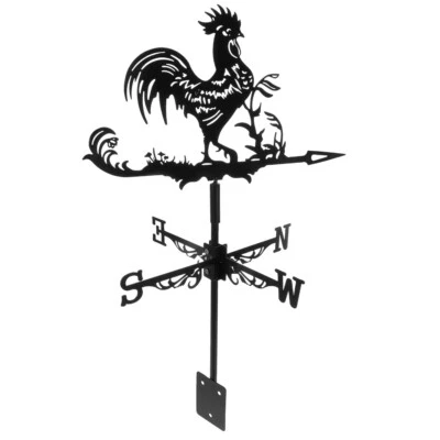 Metal Black Rooster Weathervane for Farmhouse Garden Stake - Image 1 of 4