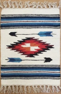 Alfombra de lugar de diseño suroeste de lana maya - 15"" x 20"" - ENVÍO GRATUITO - Imagen 1 de 1