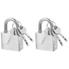 2 PCS Anti- Lock Stainless Steel Metal Padlock Antique Locks