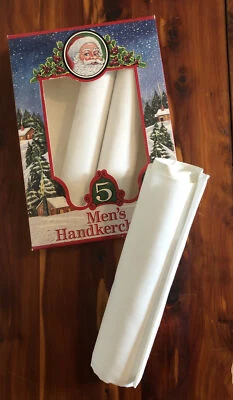 Pañuelo De Colección Paris Accesorios x3 Blanco Sólido Hecho en EE. UU. Paquete de Navidad Nuevo Foto 1 de 4