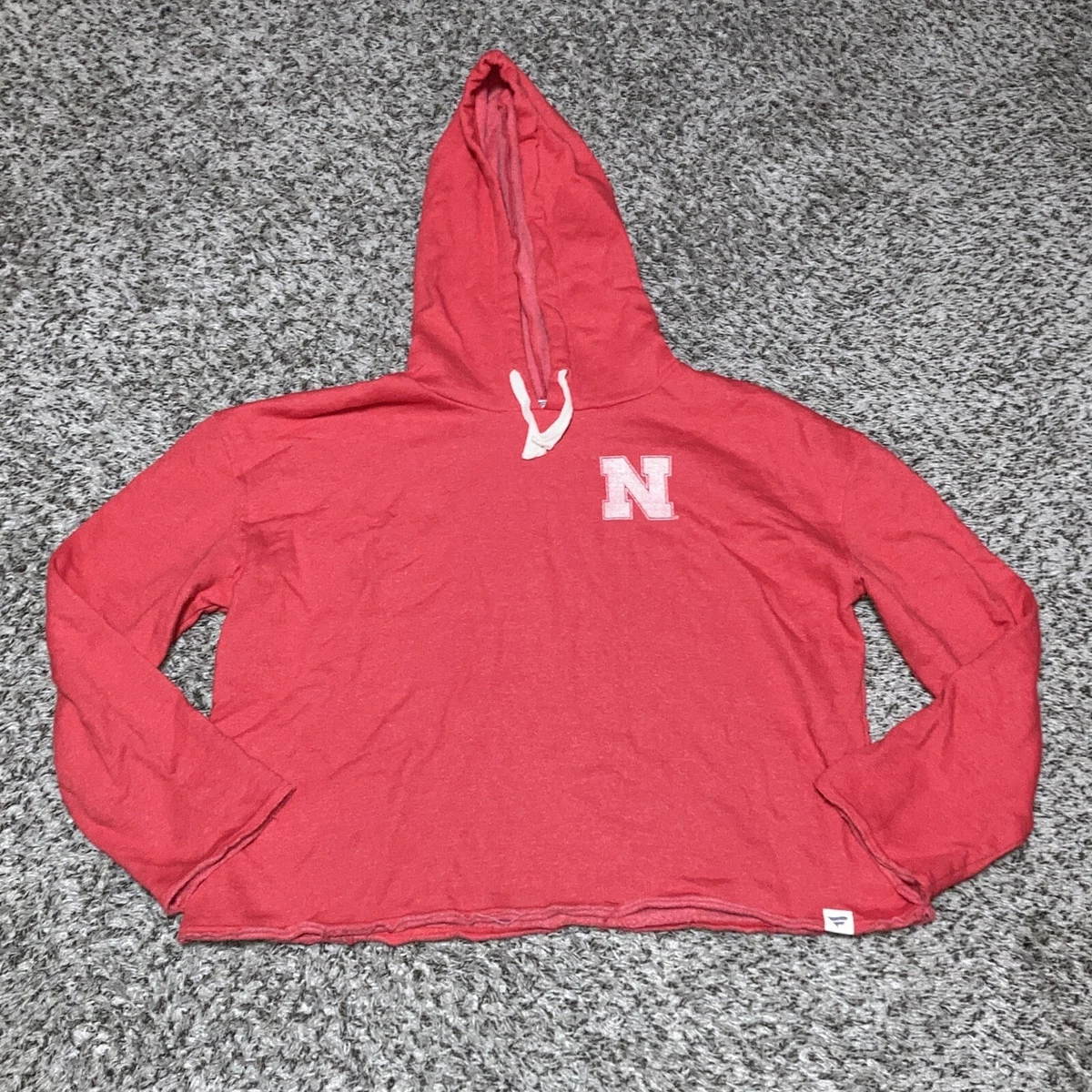 NCAA Nebraska Cornhuskers Women's Burnout Fleece Sweatshirt - Cardinal Red, Large