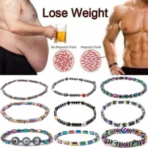 Magnetic Healing Therapy Anklet Bracelet Arthritis Hematite Weight Loss Men New - Picture 1 of 25