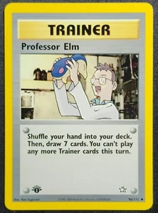 Professor Elm 96/111 2000 Neo Genesis WOTC Pokemon Card Uncommon 1st Edition - Picture 1 of 2