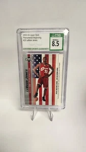 2003 UPPER DECK PHENOMENAL BEGINNINGS #20 LEBRON JAMES ROOKIE RC CSG 8.5 - Picture 1 of 2