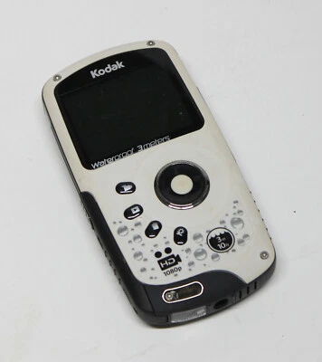 Kodak: Play Sport ZX3 Video Camera Water Resistant HD 5MP EIS White Untested - Image 1 of 3