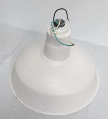 White 12"  Porcelain Enamel Industrial Light Shade (B-8) - Image 1 of 2