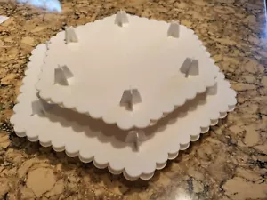 VTG Wilton Hexangular wedding cake stand set white-10" and 13" - Picture 1 of 7