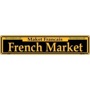 Mercado Francés Amarillo 3"x12" Metal Letrero Placa Casa Puerta Garaje Pared - Imagen 1 de 1