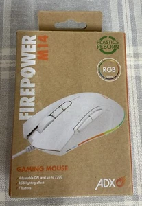 ADX Firepower M14 RGB Gaming Mouse 7200 Dpi 7 Programable Button White - Picture 1 of 1