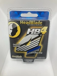 HeadBlade HB4 Razor Refill Cartridges 4 Lubricated Cartridges 1 Adapter New - Picture 1 of 5