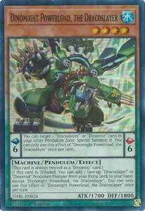 YUGIOH 1ST DABL-EN024 DINOMIGHT POWERLOAD DRACOSLAYER SUPER RARO CASI NUEVO (NUEVO EN M) - Imagen 1 de 1