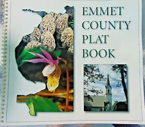 Vintage 1998 Emmet County Michigan Plat Book Ring Bound Paperback Property Maps - Foto 1 di 5