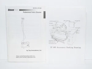 Genuine Steam Fast Model SF-465 Professional Fabric Steamer User Manual - Picture 1 of 4