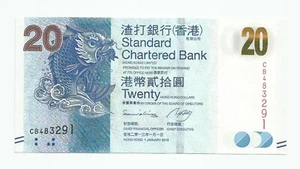 HONG KONG $20 SCB 1st Jan. 2013 CB483291 "UNC" - Picture 1 of 2