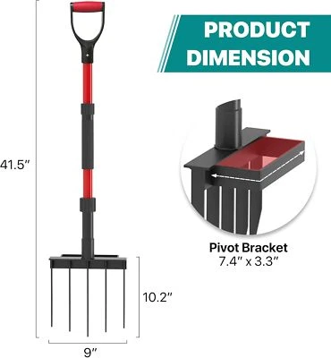 Horquilla de paso de jardín de 5 dientes de alta resistencia - Herramienta de agarre en D de 41" para trabajos de suelo y compost Foto 1 de 4