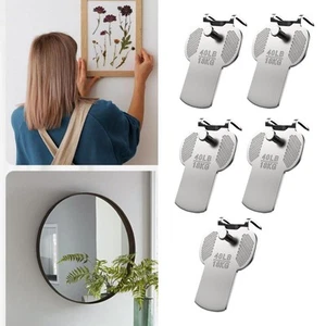 5Pcs Drywall Picture Hangers Picture Frame Hooks for Wall Mounting Photo Poster - Picture 1 of 7