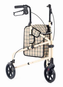 CARECO ANTIQUE WHITE COOPER TRI WALKER ROLLATOR WITH STORAGE BAG - Picture 1 of 4