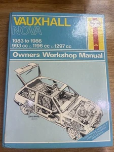 Haynes Workshop Manual 909 Vauxhall Nova 1983-1986 for 993, 1196 & 1297 cars - Picture 1 of 2