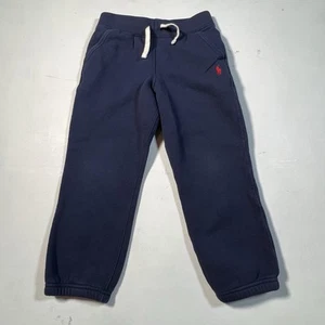 A5774 Boys Polo Ralph Lauren Joggers Blue Sweatpants Pony Logo Kids Size 6 - Picture 1 of 7