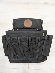 VTG Klein Tools Powerline Tool Belt Pouch Black Canvas Leather USA Similar 5719 - Picture 1 of 13