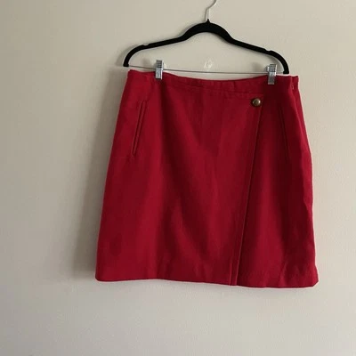 Falda envolvente sintética Talbots para mujer 14 roja mezcla de lana forrada carrera oficina hasta la rodilla Foto 1 de 4