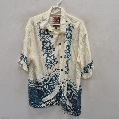 Camisa de Surf Mambo Vintage Australia Robert Moore Bull 1990 Aloha Hawaiana Mediana Foto 1 de 4
