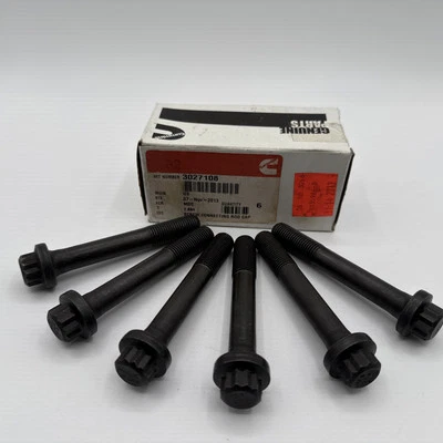 Nuevo juego de 6 pernos de varilla de conexión Cummins 3027108 Foto 1 de 4