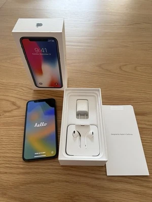 Apple iPhone X A1865 Desbloqueado 64 GB Gris espacial-esquina de pantalla mancha Foto 1 de 4