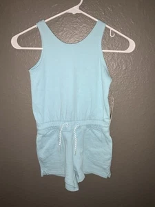 ATHLETA GIRLS Aqua Blue Duofold Romper Size XS 6 - Picture 1 of 5