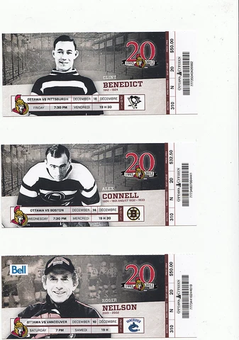 OTTAWA SENATORS VS BOSTON BRUINS FULL TICKET STUB ALEX CONNELL 12/14/11 Cover