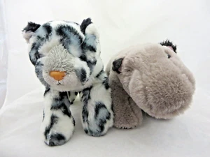 Hippo + Snow Leopard ? 8” Plush stuffed toy lot Telus Retired Hippopotamus - Bild 1 von 3