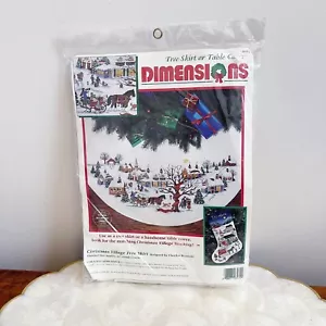 Dimensions 8472 Christmas Village Tree Skirt Cross Stitch Kit NEW Holidays Vtg - Picture 1 of 11